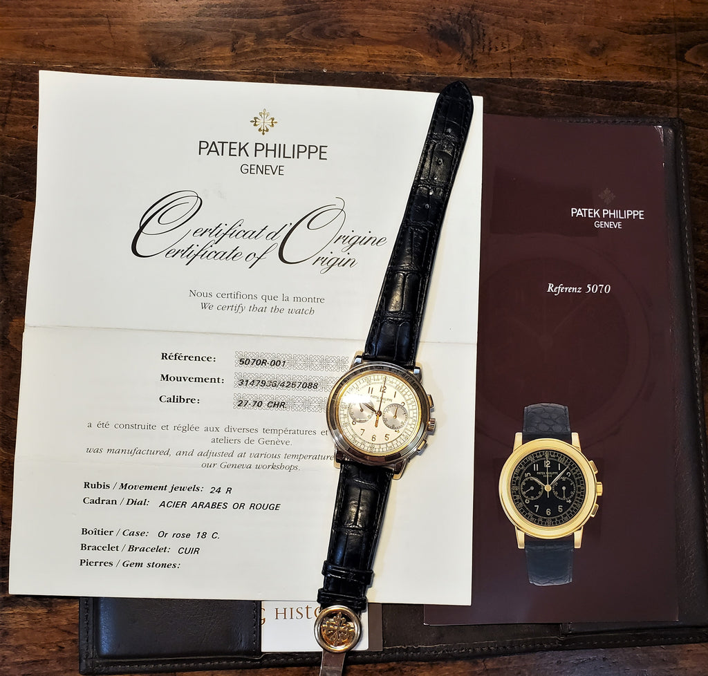 Patek Philippe 5070R Chronograph Watch Rose gold 42mm, Full Set- Circa 2004