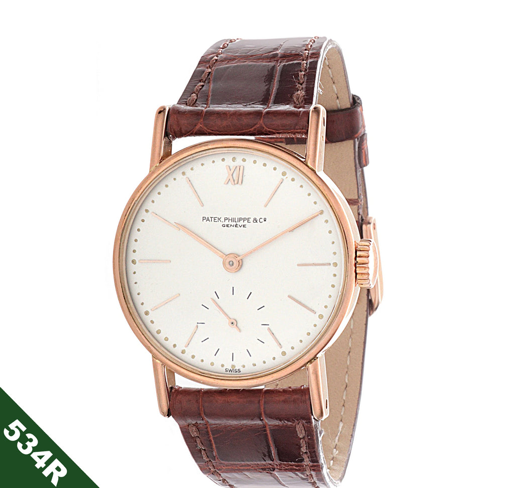 Patek Philippe 534R  Early Vintage Calatrava Watch in Rose Gold;  Circa 1941