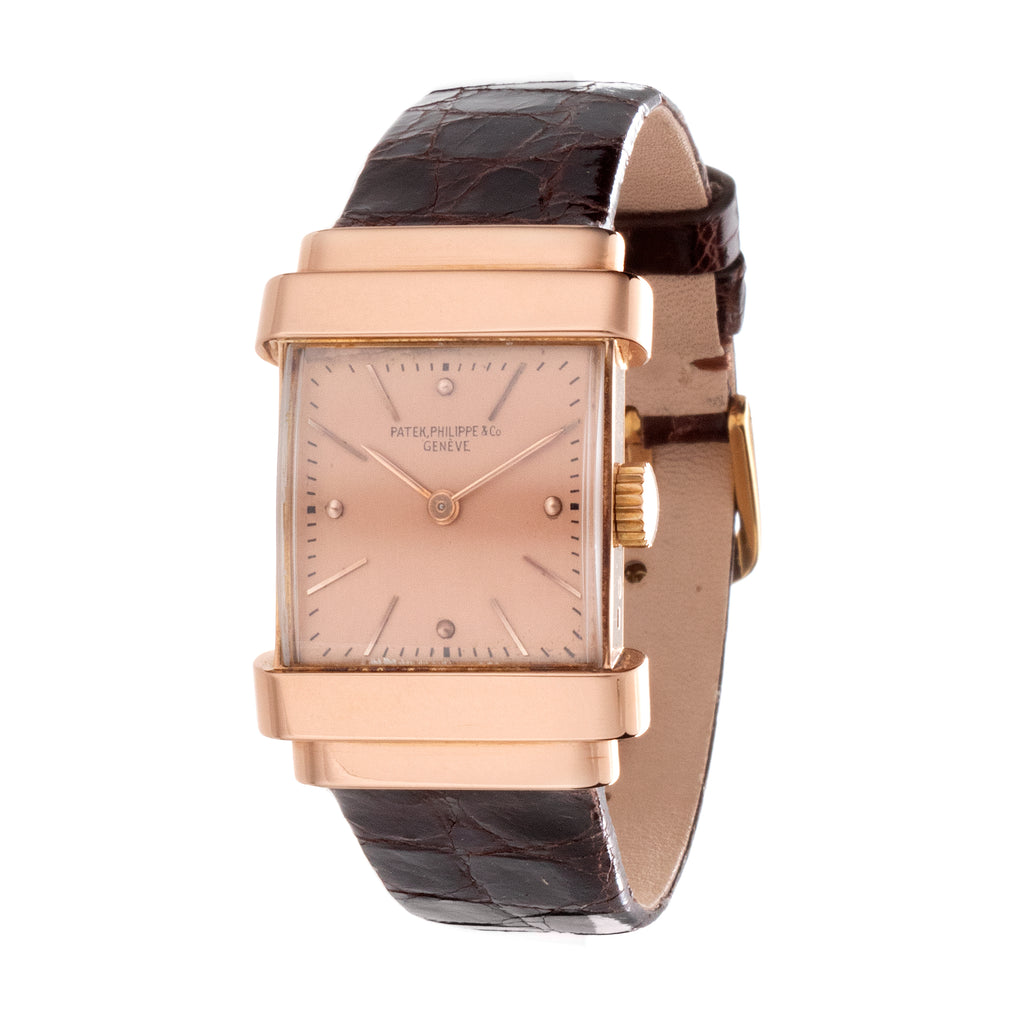 Patek Philippe 574R "TOP HAT" Rectangular watch with hooded lugs, circa 1939.