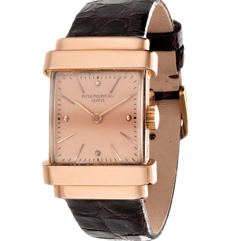 Patek Philippe 574R "TOP HAT" Rectangular watch with hooded lugs, circa 1939.