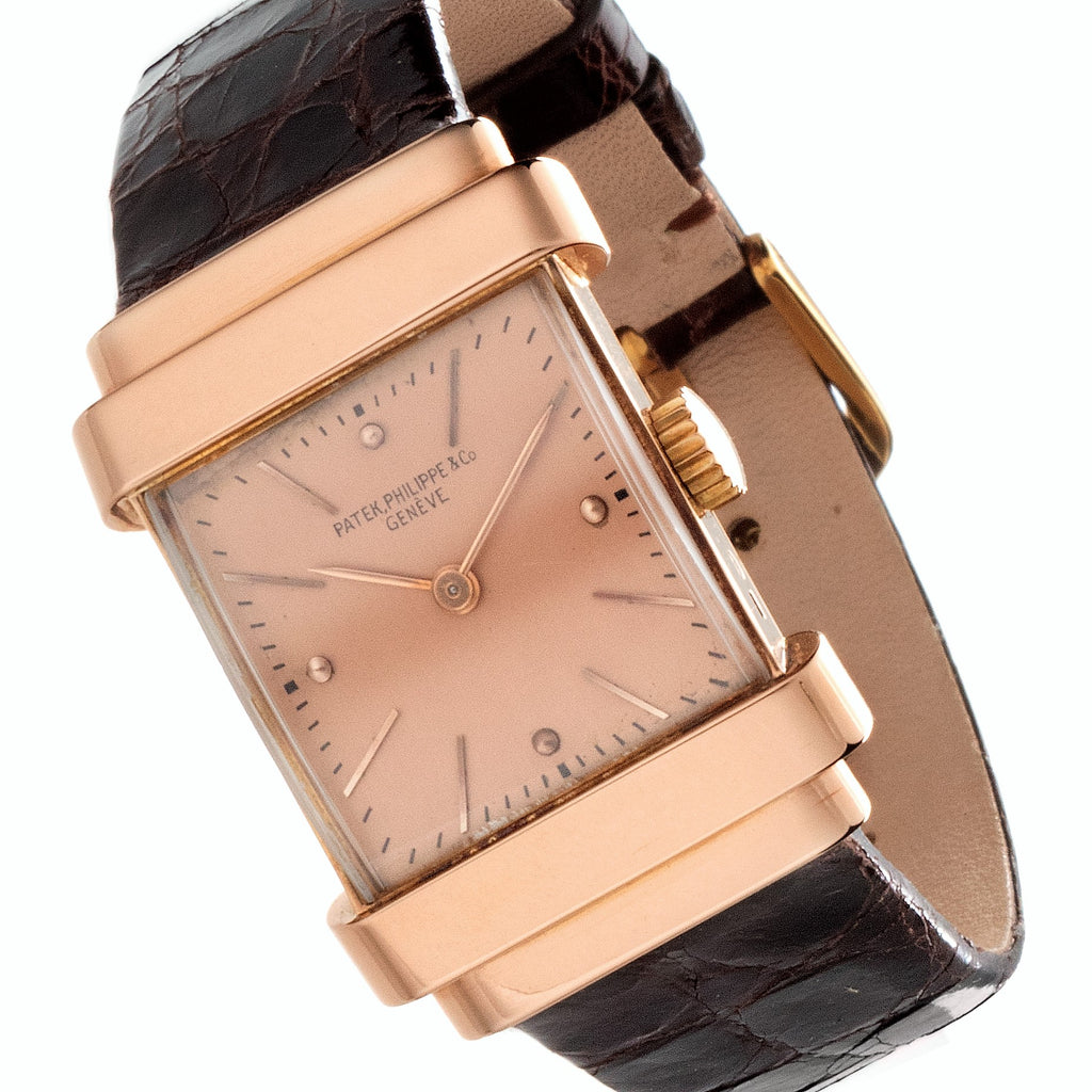 Patek Philippe 574R "TOP HAT" Rectangular watch with hooded lugs, circa 1939.