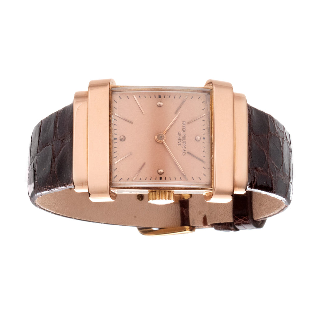 Patek Philippe 574R "TOP HAT" Rectangular watch with hooded lugs, circa 1939.