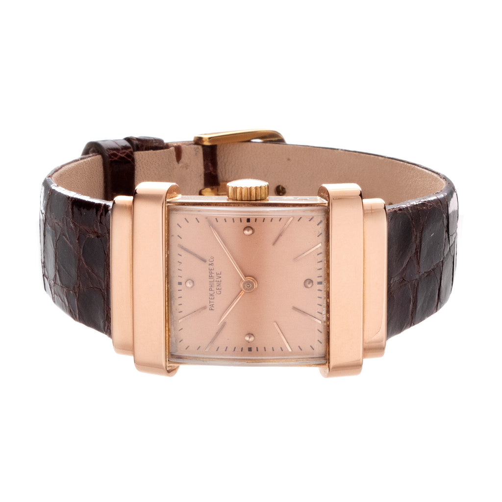 Patek Philippe 574R "TOP HAT" Rectangular watch with hooded lugs, circa 1939.