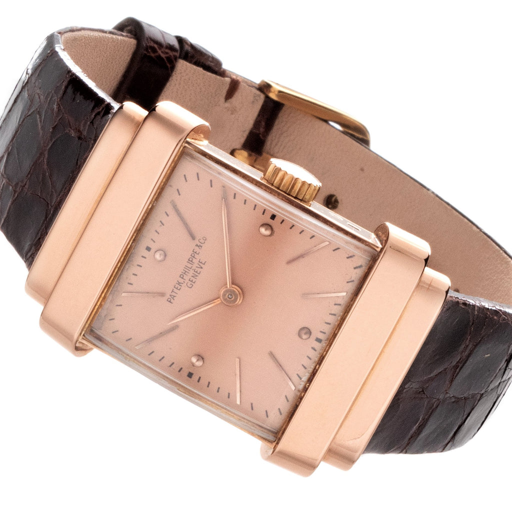 Patek Philippe 574R "TOP HAT" Rectangular watch with hooded lugs, circa 1939.