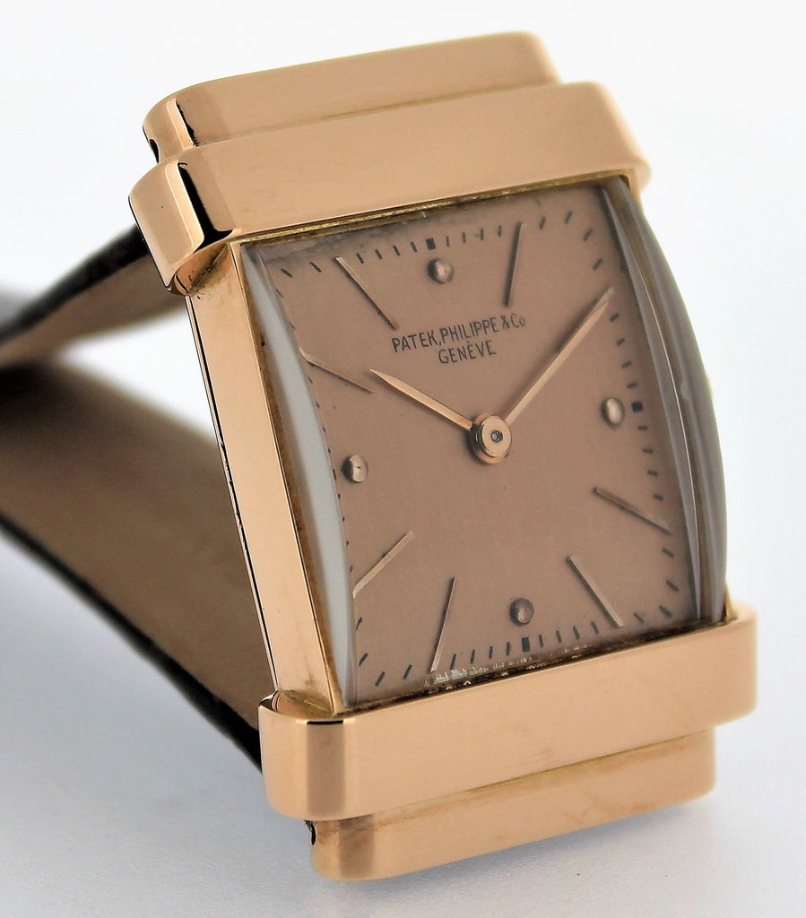 Patek Philippe 574R "TOP HAT" Rectangular watch with hooded lugs, circa 1939.