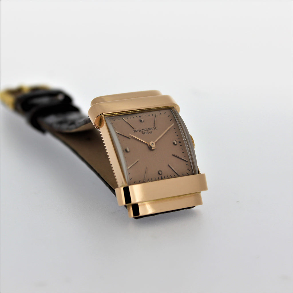 Patek Philippe 574R "TOP HAT" Rectangular watch with hooded lugs, circa 1939.
