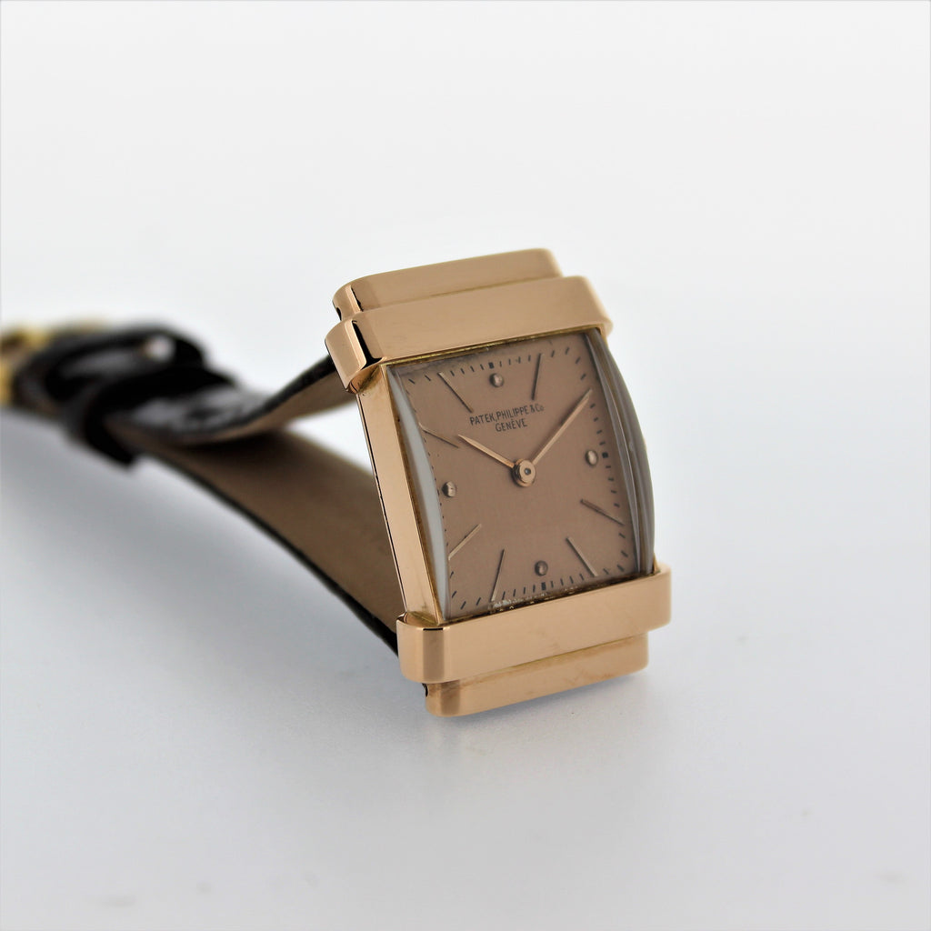 Patek Philippe 574R "TOP HAT" Rectangular watch with hooded lugs, circa 1939.
