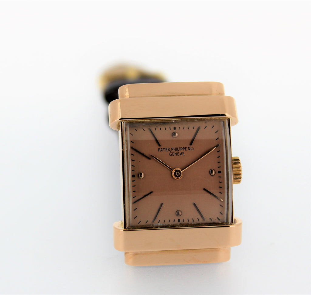 Patek Philippe 574R "TOP HAT" Rectangular watch with hooded lugs, circa 1939.