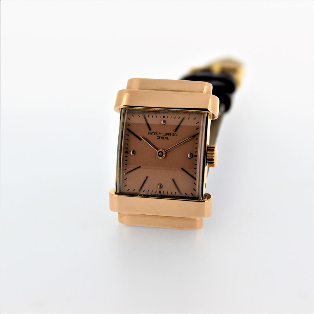 Patek Philippe 574R "TOP HAT" Rectangular watch with hooded lugs, circa 1939.