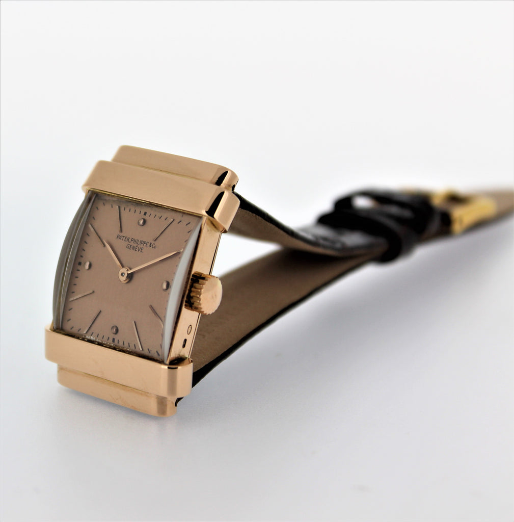 Patek Philippe 574R "TOP HAT" Rectangular watch with hooded lugs, circa 1939.