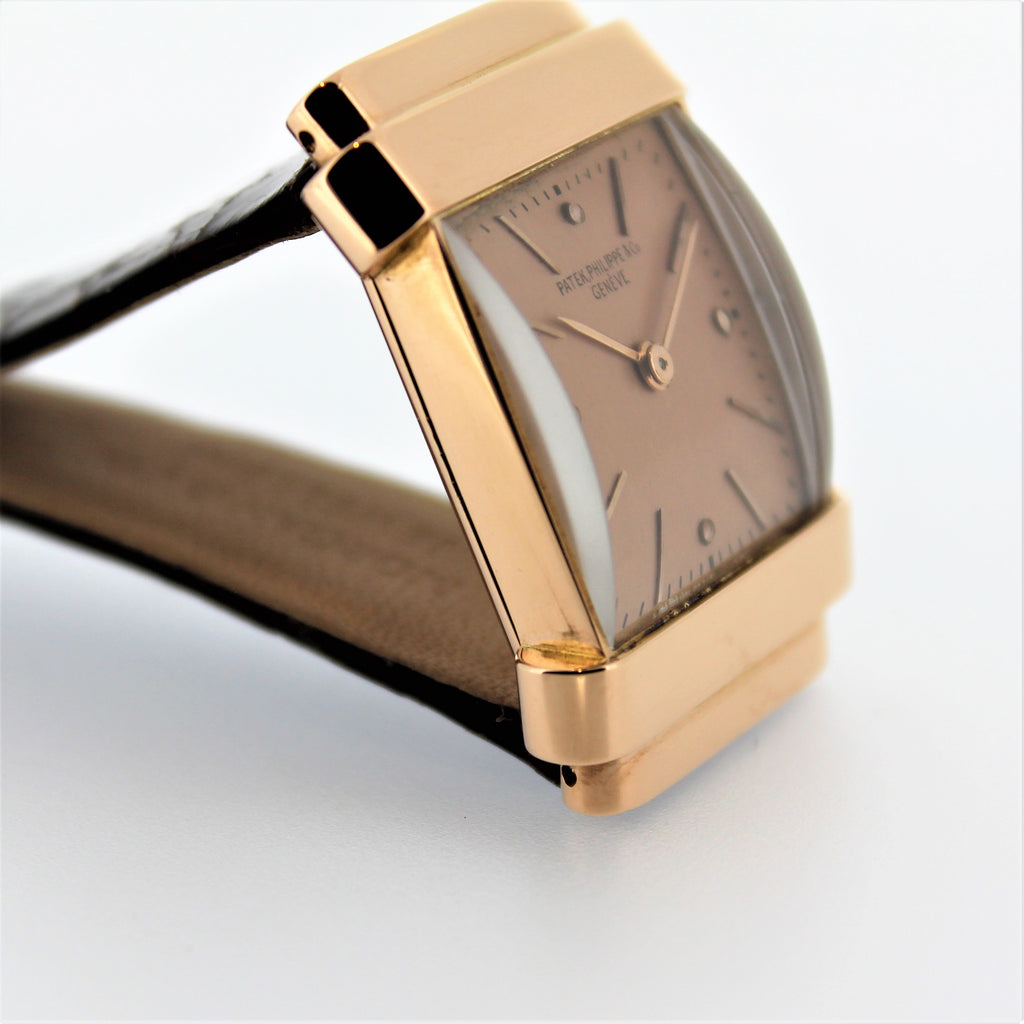 Patek Philippe 574R "TOP HAT" Rectangular watch with hooded lugs, circa 1939.