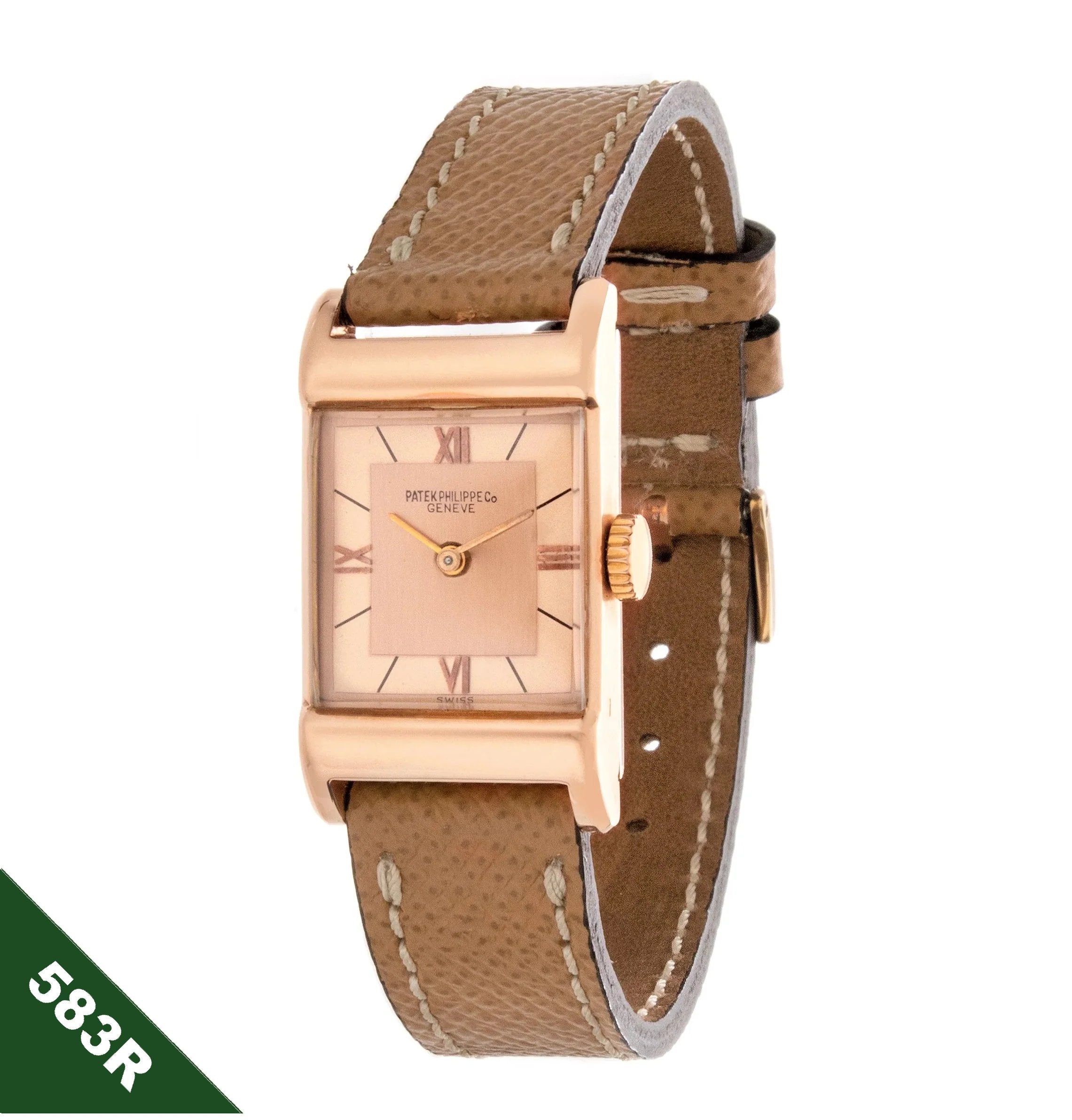 Patek Philippe Vintage Rectangular Rose Gold Watch with 2-tone Pi – PatekMonger