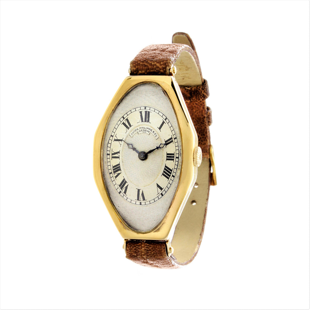 Patek Philippe No. 9 Antique-Vintage Tonneau Shaped Watch; Circa 1917