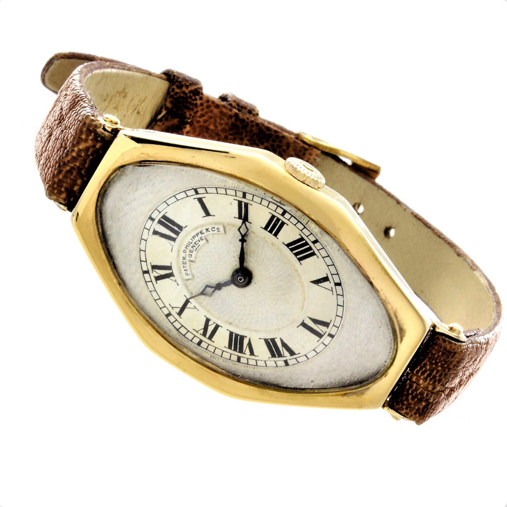 Patek Philippe No. 9 Antique-Vintage Tonneau Shaped Watch; Circa 1917
