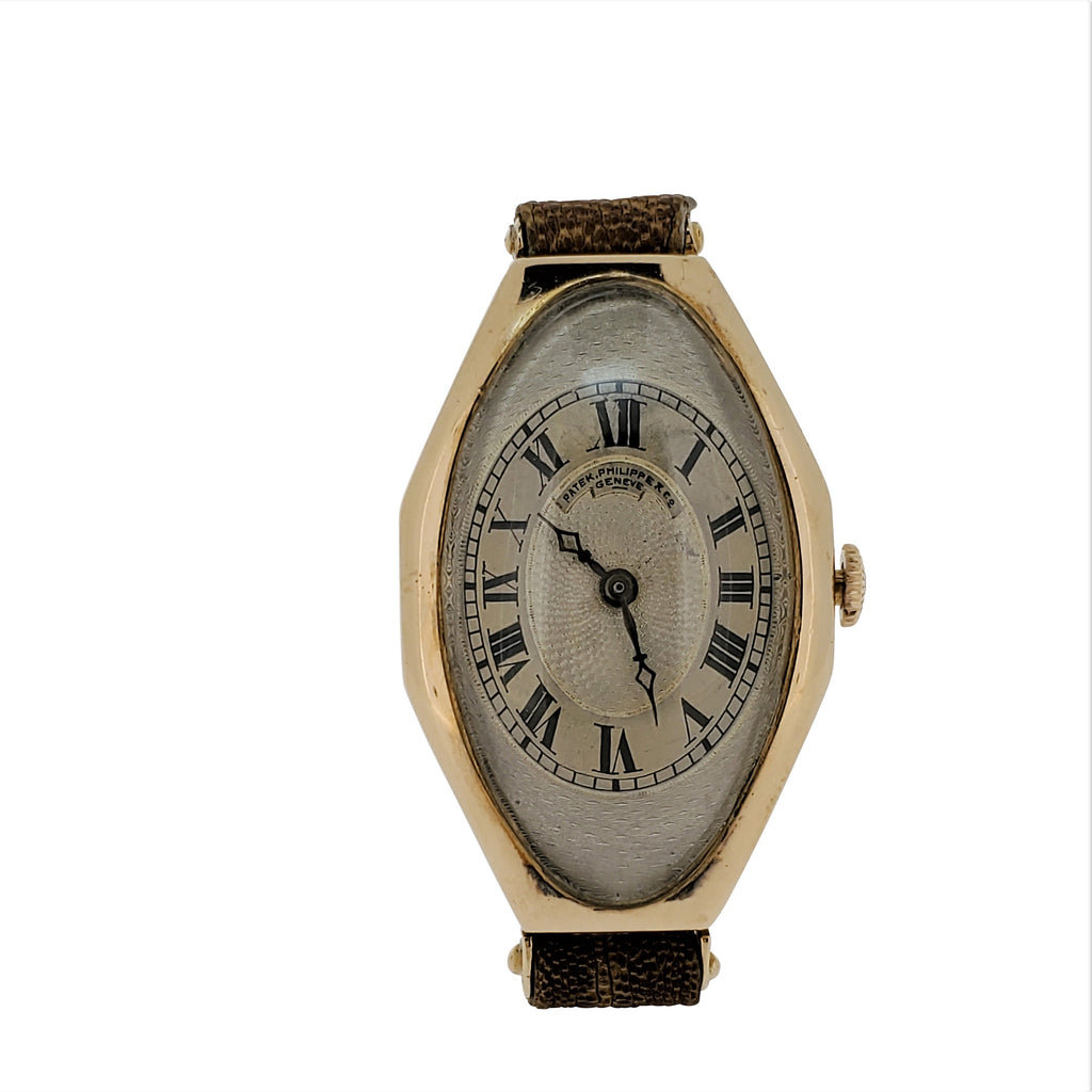 Patek Philippe No. 9 Antique-Vintage Tonneau Shaped Watch; Circa 1917