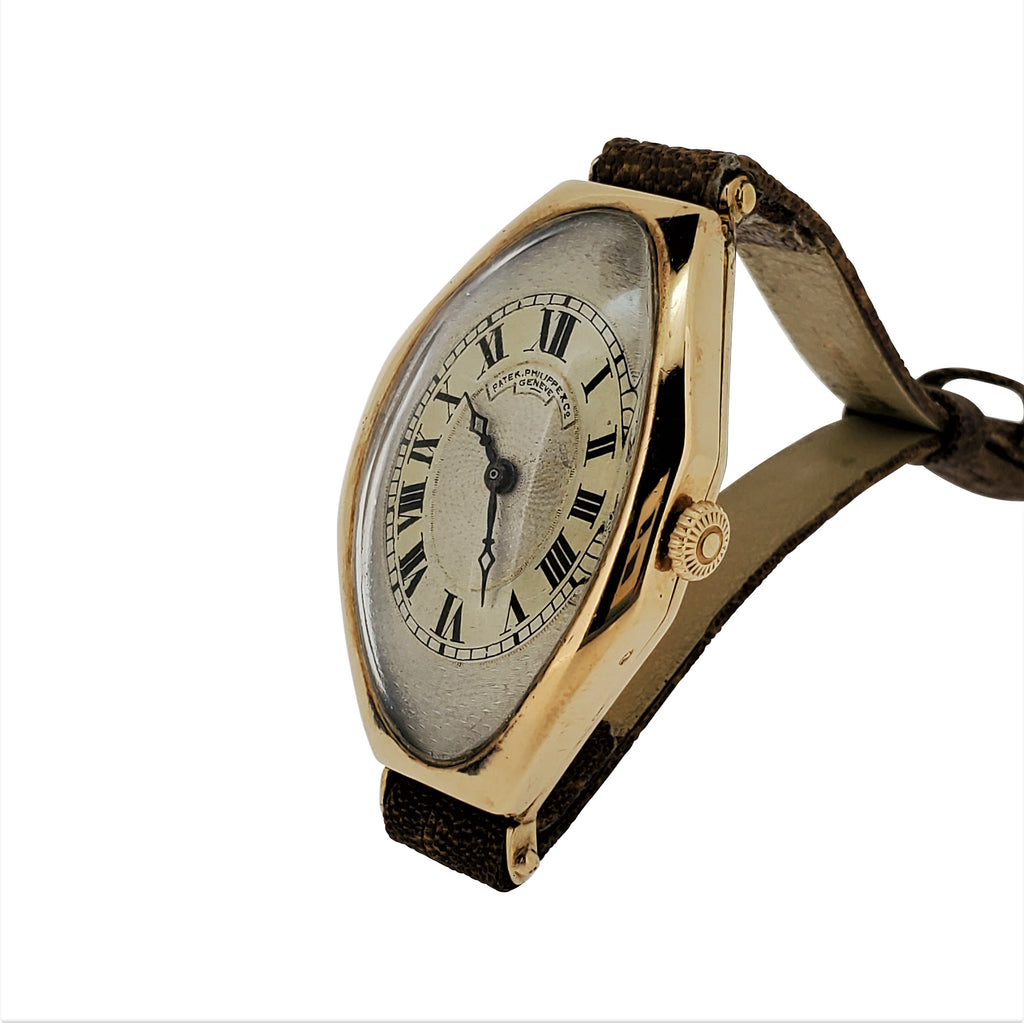 Patek Philippe No. 9 Antique-Vintage Tonneau Shaped Watch; Circa 1917