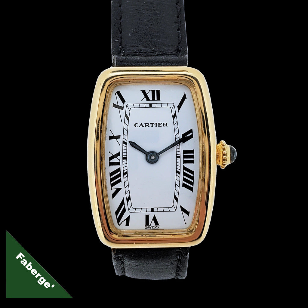 Vintage Cartier Paris Faberge' Tonneau Watch, Circa 1978-1982