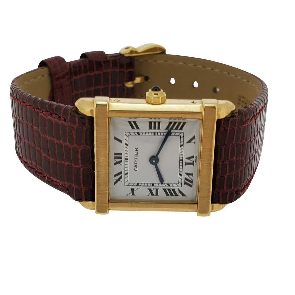 Cartier Tank Chinois (Chinese Tank) in 18K yellow gold; circa 1980's.