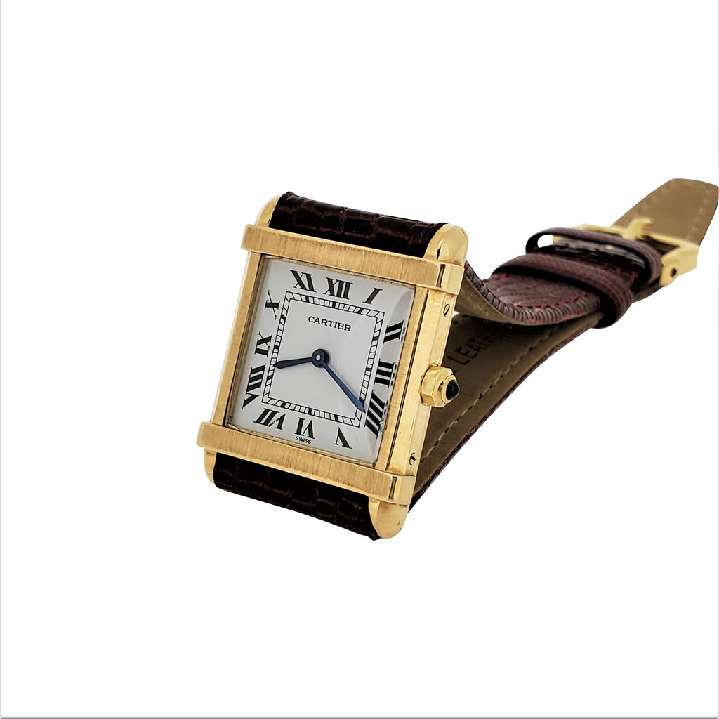 Cartier Tank Chinois (Chinese Tank) in 18K yellow gold; circa 1980's.