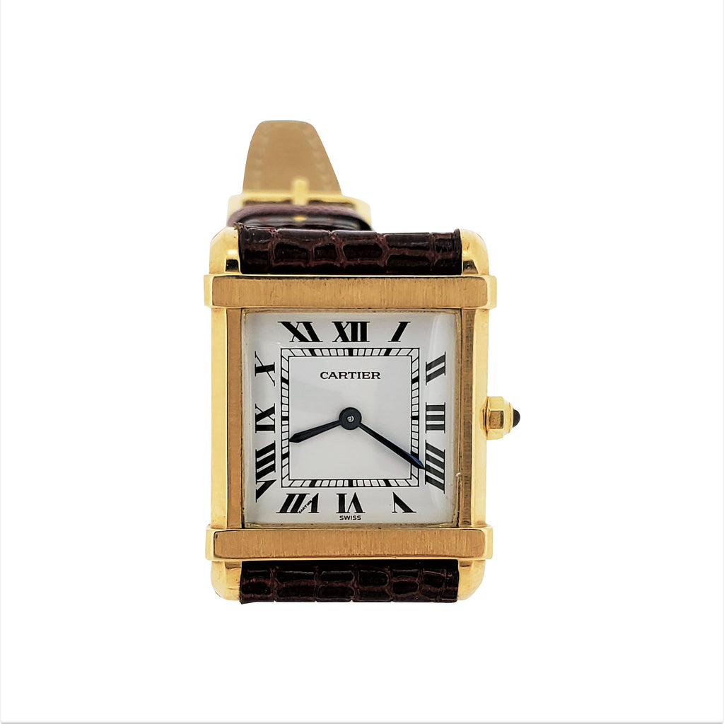 Cartier Tank Chinois (Chinese Tank) in 18K yellow gold; circa 1980's.