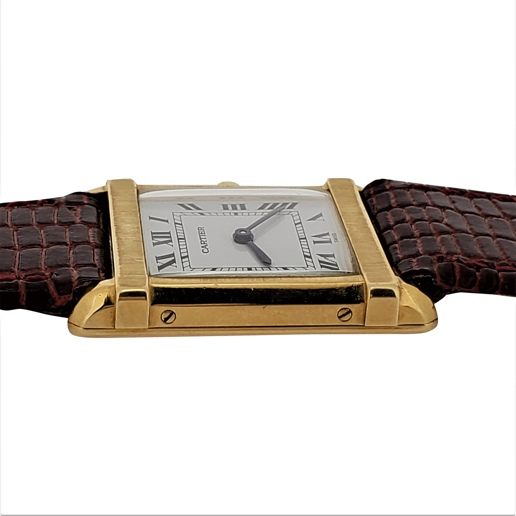 Cartier Tank Chinois (Chinese Tank) in 18K yellow gold; circa 1980's.