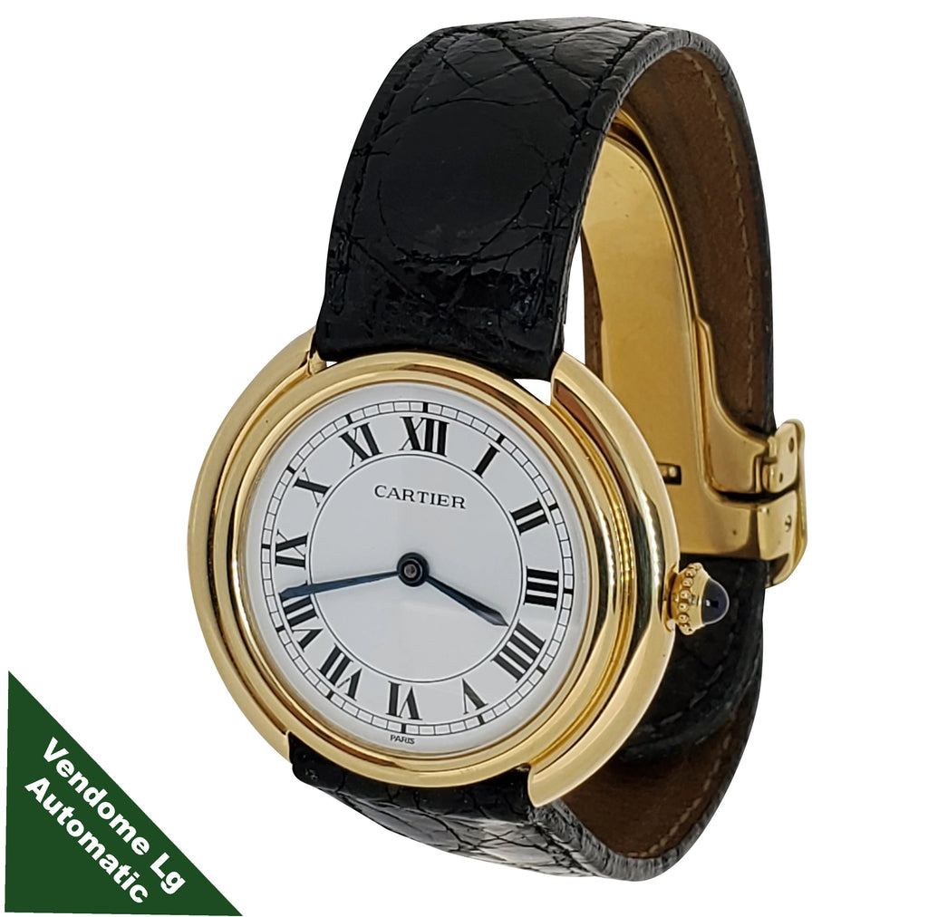 Cartier Paris Vendome Large Automatic Watch with Deployant buckle,Circa 1975