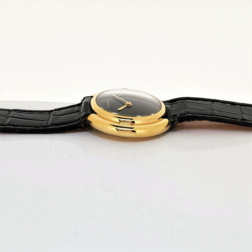 Cartier Vendome Small size with Black Dial circa 1975-1985